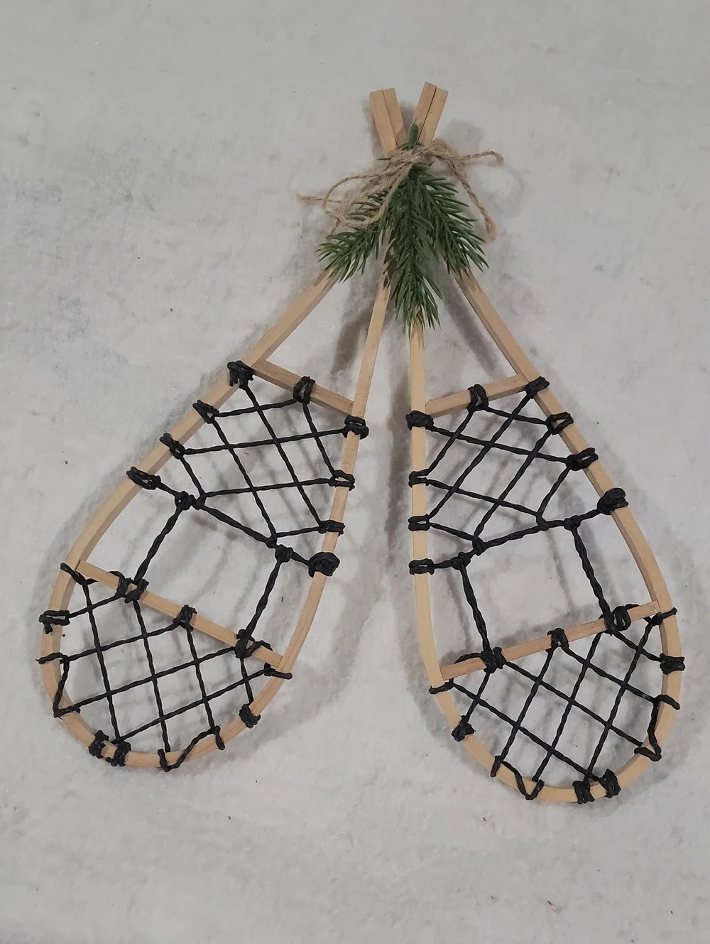 Rustic Black and Natural Snowshoe Wall Accent Winter Holiday